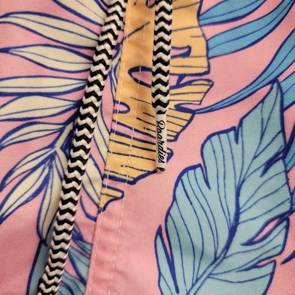 Boardies Apparel Men Swim Shorts Fern Leaves Print Drawstring Medium 6” Tropical - Picture 8 of 11